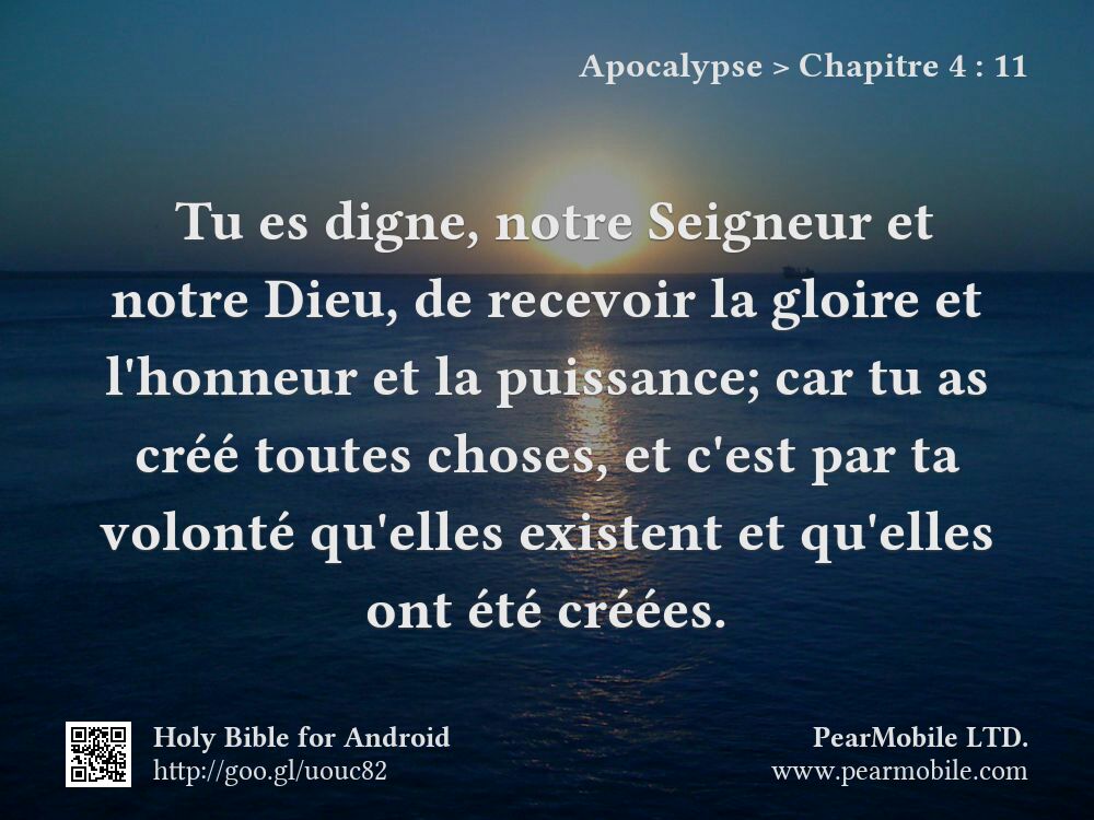 Apocalypse, Chapitre 4:11
